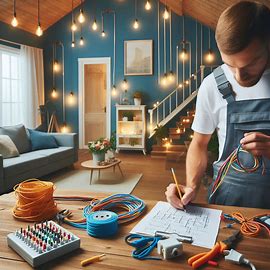 Licensed electrician performing home electrical upgrades and wiring services.