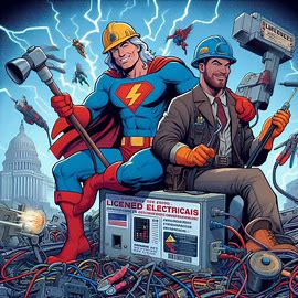 A licensed electrician performing safe, affordable electrical repairs in a residential setting